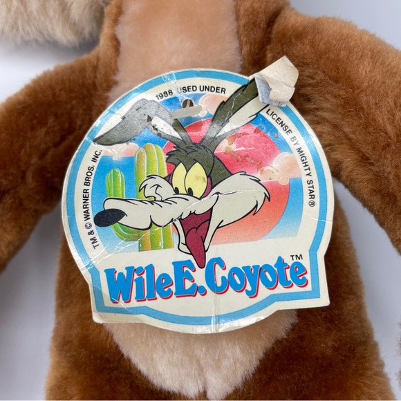 Vintage Warner Bros Will E Coyote Plush Stuffed Animal - Picture 8 of 12